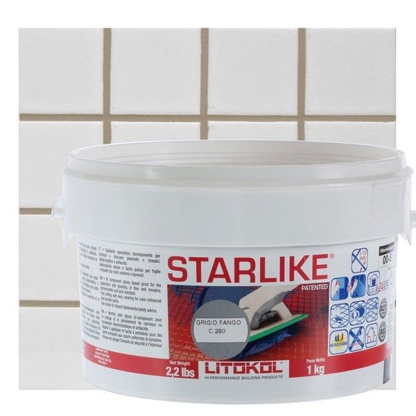 Затирка эпоксидная Litochrom Starlike C280, 1 кг, цвет серый