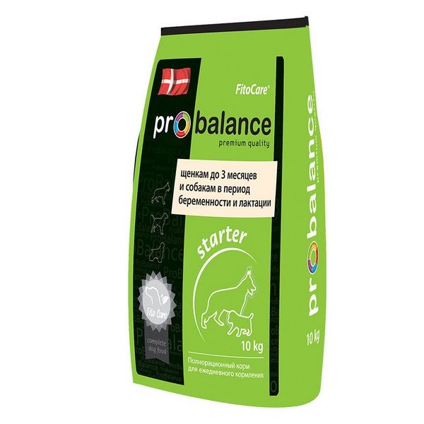 Сухой корм для щенков до 3-х месяцев, беременных и кормящих сук PROBALANCE Starter 10 кг