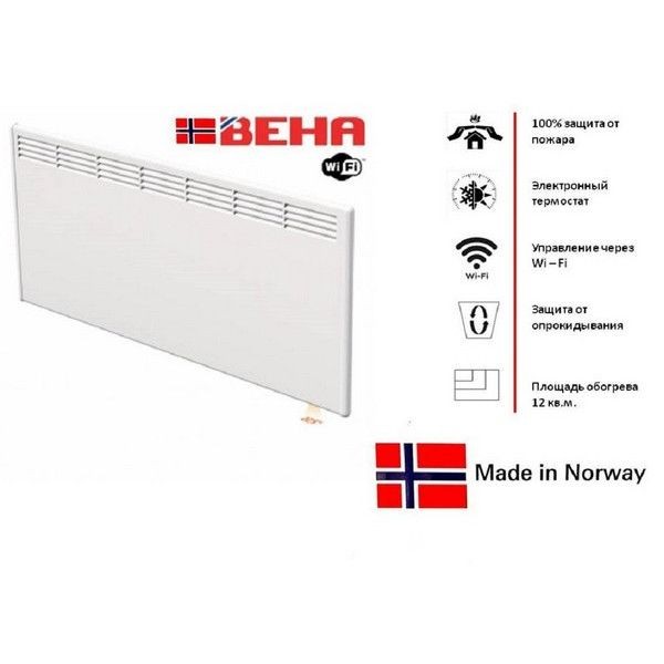 Электрический конвектор BEHA с передней стальной панелью PV 12 Wi-Fi 810423
