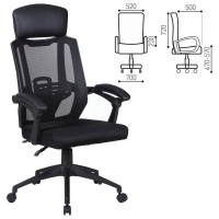 Кресло офисное Brabix Nexus Er-401, с подголовником, черное, 531835