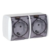 Розетка EKF с заземлением с прозрачной крышкой EQR16-129-30-54-T