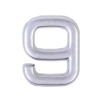 Цифра «9» самоклеящаяся 40х32 мм пластик цвет матовое серебро
