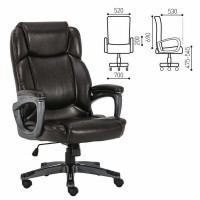 Кресло офисное Brabix Premium Favorite Ex-577, пружинный блок, рециклир. кожа, коричневое, 531936