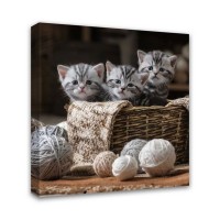 Картина Симфония Котята 1-010, 30х30 см