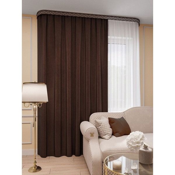 Штора Legrand, 280x150 см, цвет коричневый