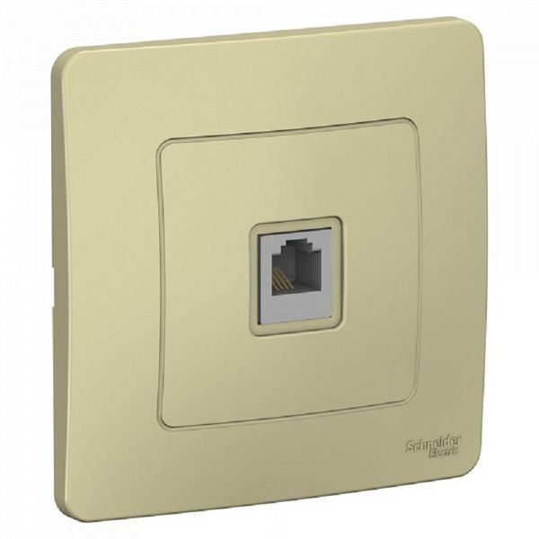 Телефонная розетка встраиваемая Schneider Electric Blanca RJ11, цвет бежевый