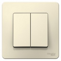 Выключатель встраиваемый Schneider Electric Blanca 2 клавиши, 6А, цвет молочный