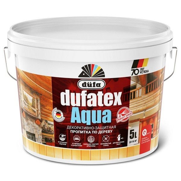 Пропитка для дерева водная белая Dufatex aqua 5 л