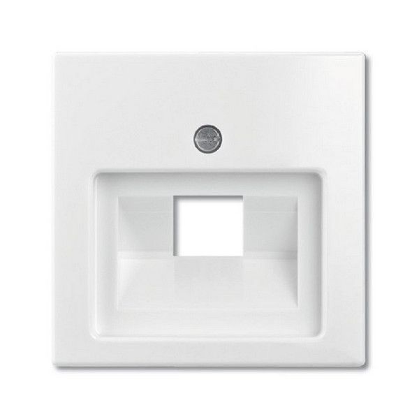 Накладка для компьютерной/телефонной розетки ABB Basic 55 1-я, наклонная, цвет альпийский белый