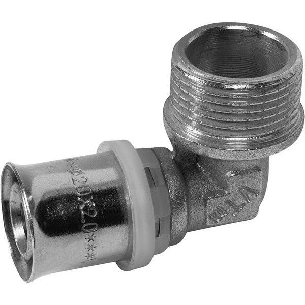 Угол пресс Valtec, наружная резьба, 20х3/4 "34; мм, никелированная латунь VTm.253.N.002005