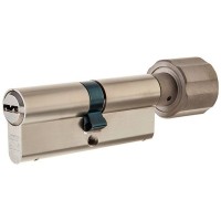 Цилиндр Abus D12 NIS, 40х40 мм, ключ/вертушка, цвет никель