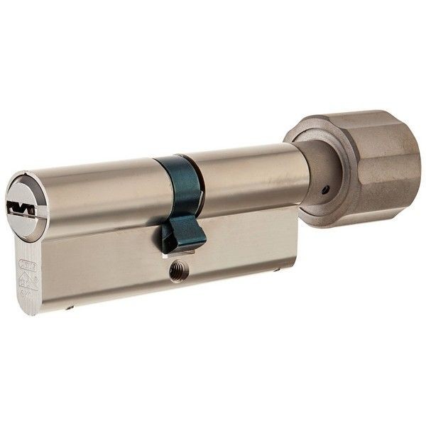 Цилиндр Abus D12 NIS, 40х40 мм, ключ/вертушка, цвет никель