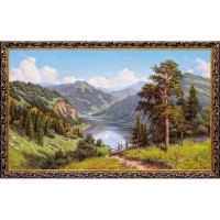 Картина на холсте Русская коллекция Горная долина, 68х108 см