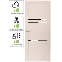 Дверь межкомнатная Астерия глухая Hardflex цвет магнолия 80х200 см (с замком и петлями)