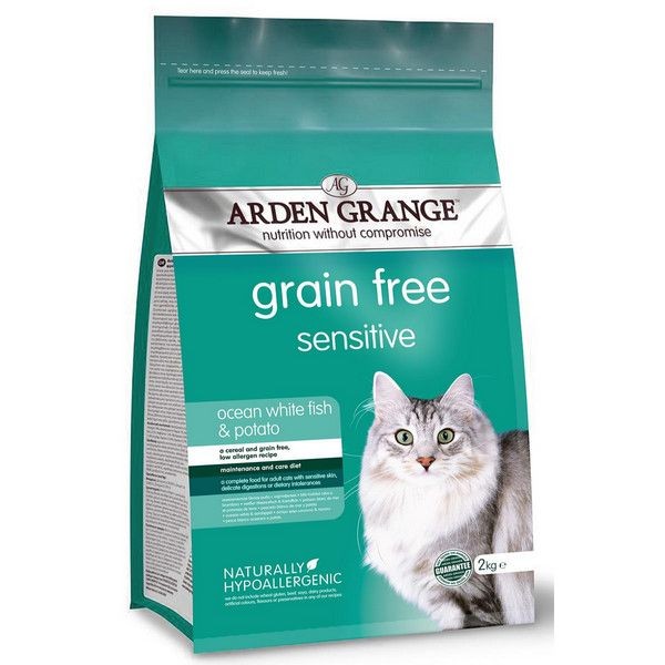 Сухой корм для взрослых кошек с чувствительным желудком ARDEN GRANGE беззерновой 2 кг