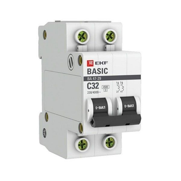 Выключатель автоматический EKF Basic mcb4729-2-32C 2Р 230В 32А