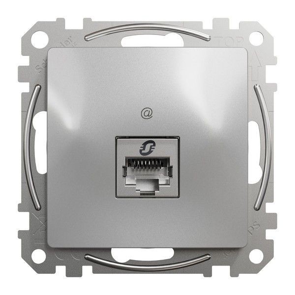 Розетка компьютерная встраиваемая Schneider Electric Sedna Design RJ45 cat 5E, цвет алюминий