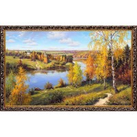 Картина на холсте Русская коллекция Осень. Глубинка., 68х108 см