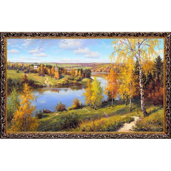 Картина на холсте Русская коллекция Осень. Глубинка., 68х108 см