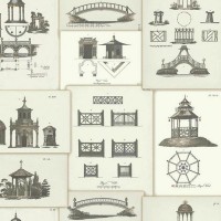 Обои бумажные York Wallcoverings Williamsburg III серые GS6201 0.68 м