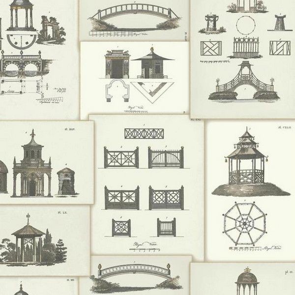 Обои бумажные York Wallcoverings Williamsburg III серые GS6201 0.68 м