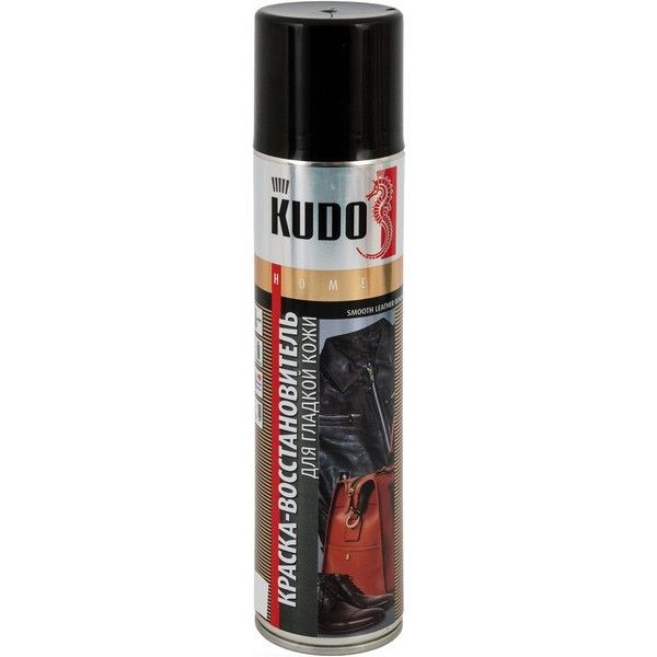 Краска аэрозольная Kudo для гладкой кожи цвет чёрный 0.4 л
