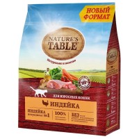 Сухой корм Nature’s Table для взрослых кошек Индейка 11кг