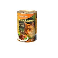 Консервы для кошек Ночной охотник кошек Курица/печень в соусе 415гр