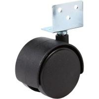 Колесо поворотное, без тормоза угловое крепление LW2S-50BL 50 мм, до 50 кг, цвет черный