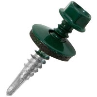Саморезы кровельные Standers 5.5x32 мм RAL 6005 цвет зелёный, 100 шт.