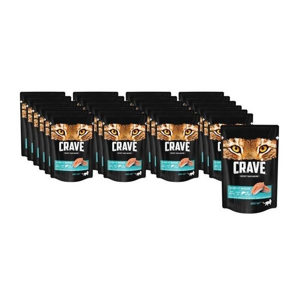 Корм консервированный CRAVE для взрослых кошек с Лососем 24 шт