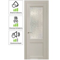 Дверь межкомнатная Рондо остеклённая Hardflex цвет серый жемчуг 90x200 см (с замком и петлями)
