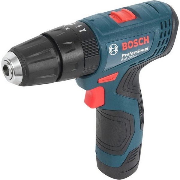 Дрель-шуруповерт аккумуляторная Bosch GSB 120, 12 В Li-ion 2x2 Ач
