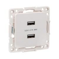 Розетка EKF Стокгольм USB 2-местной 2,1А белый PROxima