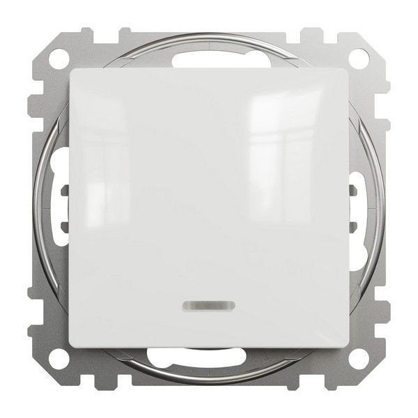 Переключатель встраиваемый Schneider Electric Sedna Design 1 клавиша с подсветкой, цвет белый