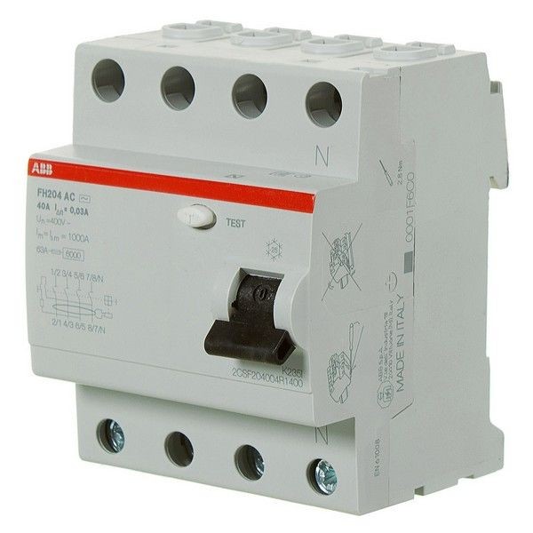 УЗО Abb 4 полюса 40 А, 2CSF204004R1400