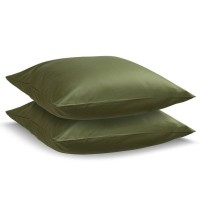 Набор из двух наволочек из сатина оливкового цвета из коллекции Wild, 70х70 см