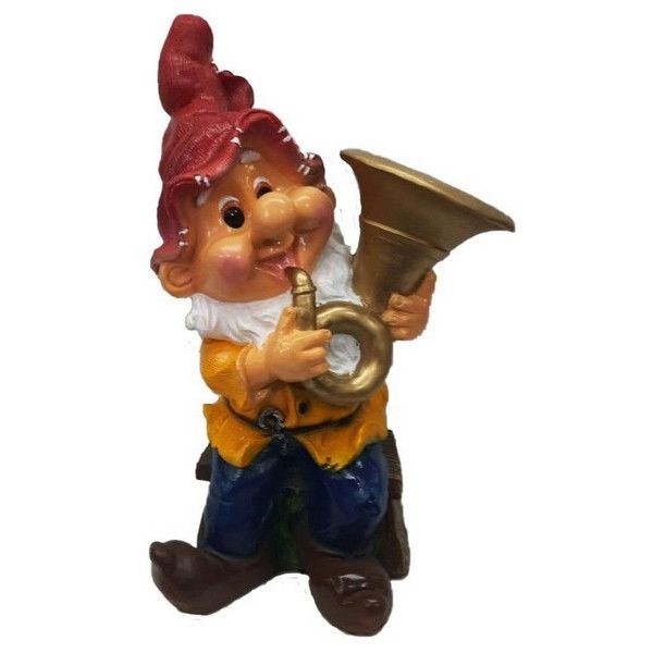 Фигура садовая «Гном играет на трубе» высота 49 см
