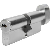 Цилиндр Abus KD6N Z40/K40, 40x40 мм, ключ/вертушка, цвет никель