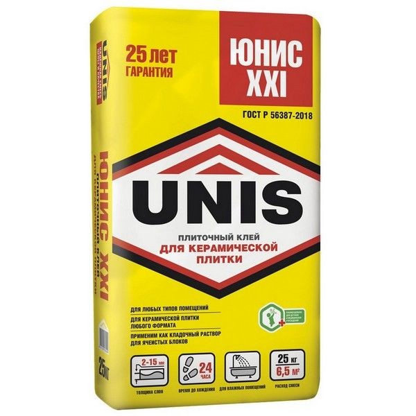 Клей для плитки Unis XXI 25 кг