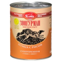 Влажный корм для собак Мясное рагу «Зоогурман - Настоящее мясо», Птица с рисом, 350г