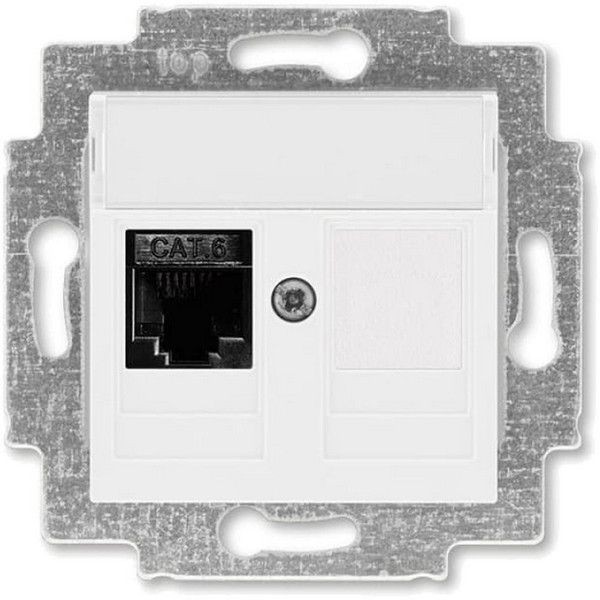 Розетка компьютерная встраиваемая ABB Levit RJ45, cat 6, цвет белый