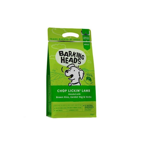 Сухой корм для собак Barking Heads Adult Bad Hair Day for Health&Shine ягненок и рис 2кг