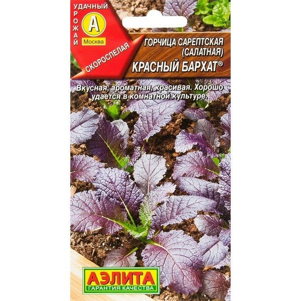 Семена Горчица сарептская «Красный бархат» 0.5 г