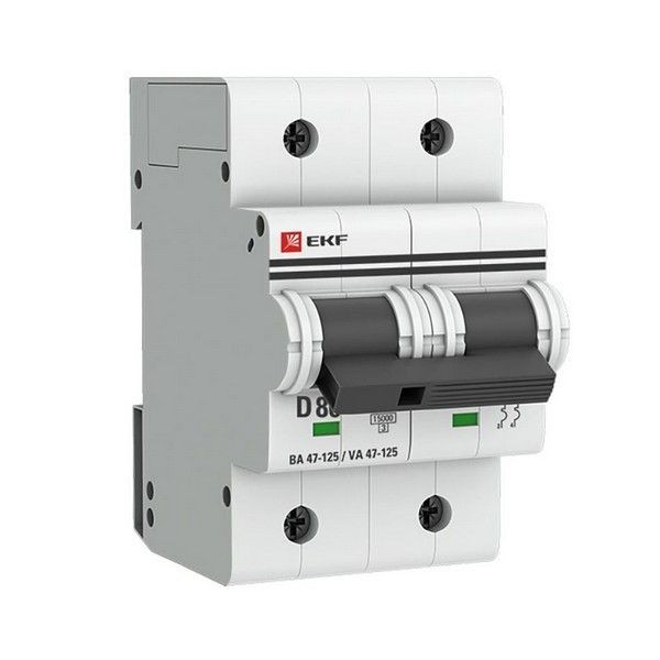 Выключатель автоматический EKF PROxima mcb47125-2-80D 2Р 230В 80А