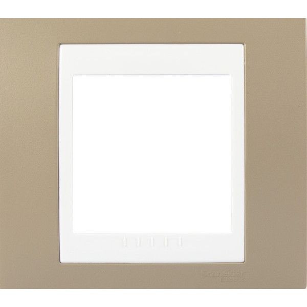 Рамка для розеток и выключателей Schneider Electric Unica 1 пост, цвет коричневый/белый