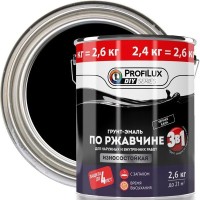 Грунт-эмаль по ржавчине 3 в 1 Profilux Lm цвет чёрный 2.6 кг