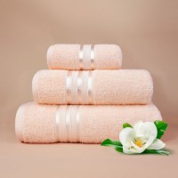 Набор из 3 полотенец Harmonika цвет: персиковый (30х50 см, 50х80 см, 70х130 см) br33699
