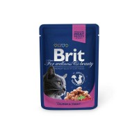 Влажный корм для кошек BRIT Premium Лосось Форель 100 г, 24 шт.