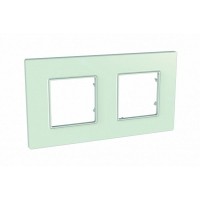 Рамка для розеток Schneider Electric Unica Quadro 2 поста, цвет матовое стекло